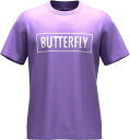 BUT-47210-222-XO バタフライ 男女兼用 BL・Tシャツ III(ライラック・サイズ:XO) BUTTERFLY 卓球
