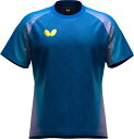 BUT-47240-177-SS バタフライ 男女兼用 ジェノーラ・Tシャツ(ブルー・サイズ:SS) BUTTERFLY 卓球