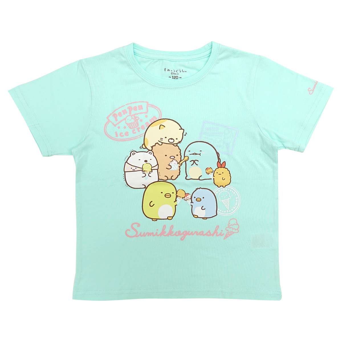 ファインプラス すみっコぐらし GIRLS ペンペンアイス Tシャツ（サックス・サイズ：130） 22833897-SAX-130(4)
