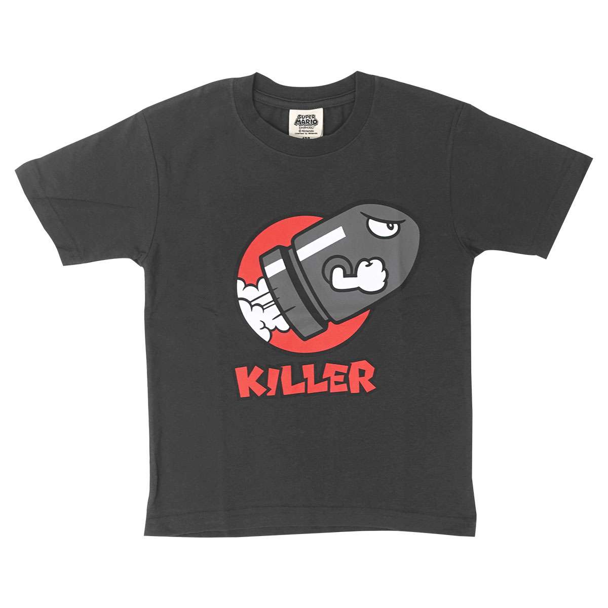 ファインプラス マリオ KIDS キラー フェイスTシャツ（チャコールグレー・サイズ：140） 22823716-CCL-140