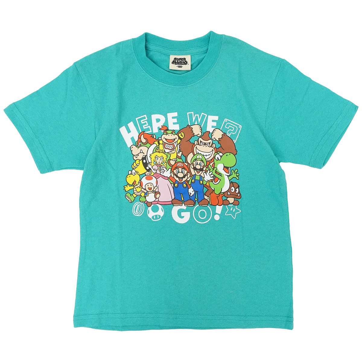ファインプラス マリオ KIDS HERE WE GO Tシャツ（ターコイズ・サイズ：140） 22843120-TRQ-140
