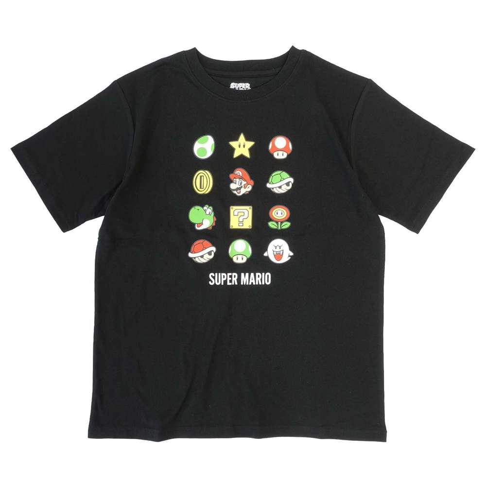 【返品種別A】□「返品種別」について詳しくはこちら□※画像はイメージです。◆世代を問わず愛される、任天堂の国民的ゲーム「スーパーマリオ」からTシャツが登場しました。■　仕　様　■素材…綿 100％サイズ(身長目安/胸囲目安/身幅/着丈/袖丈[cm])XL(LL)…175〜185/104〜112/60/75/25[22863241BLKXL]ファインプラスアウトドア＞スポーツ用品＞ウェア・アクセサリー＞その他アパレル・雑貨・小物類