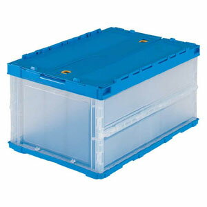 トラスコ中山 薄型折りたたみコンテナ　40L　ロックフタ付（透明） TRC40B TM
