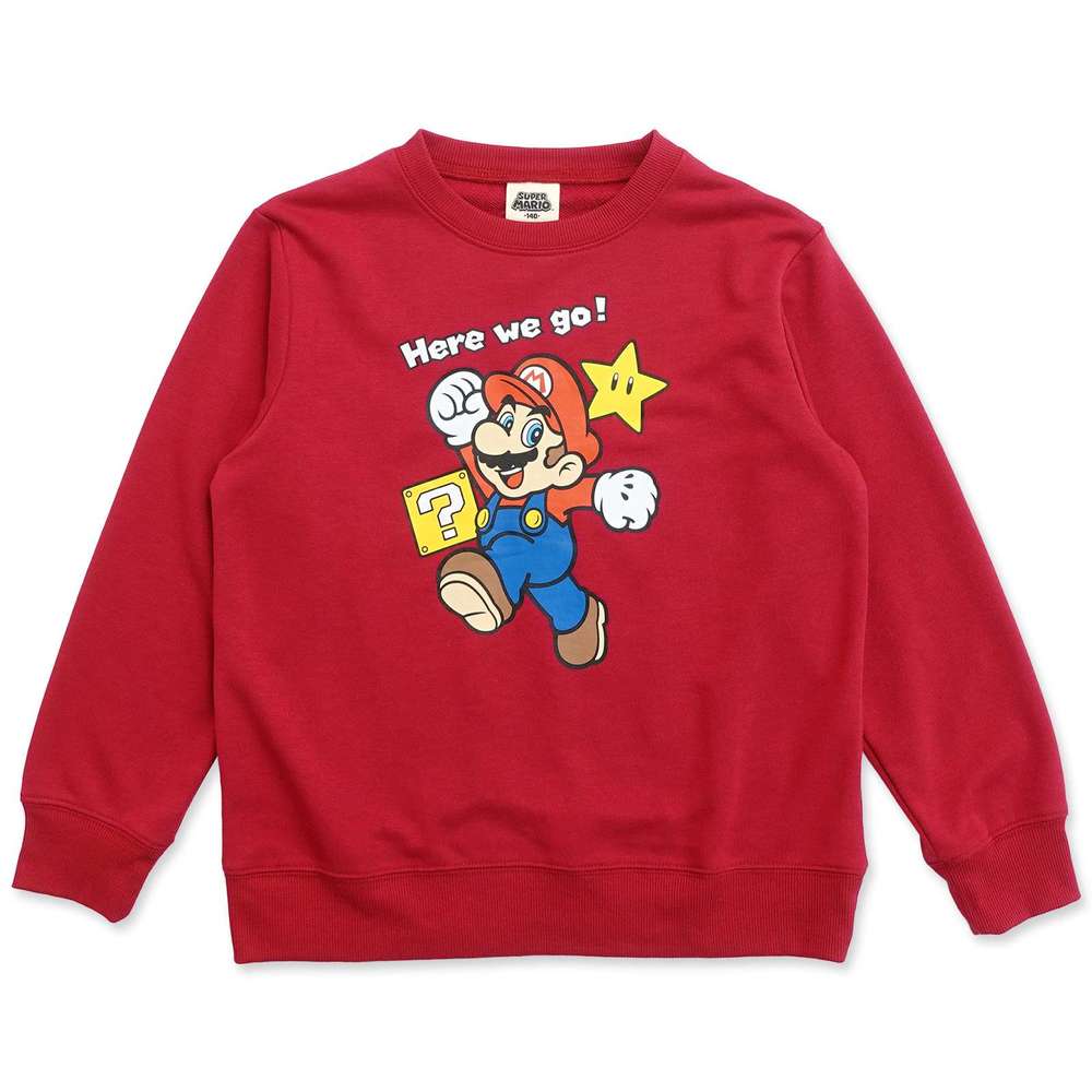 ファインプラス マリオ KIDS HERE WE GO トレーナー（レッド・サイズ：120） 22864126-RED-120