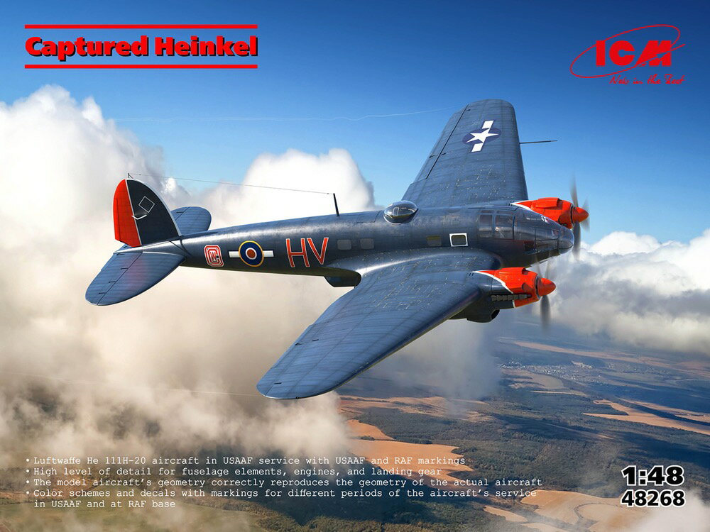 ICM 1/48 ハインケル111H-20（鹵獲機）【48268】 プラモデル