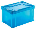 F-21 ECO CBL DICプラスチック エコシリーズF型コンテナF-21 外寸:W424×D291×H244.5(クリアブルー) ボックス型コンテナ