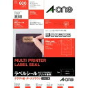 エーワン ラベルシール(プリンタ兼用) クラフト紙 A4判 40面 スクエア型 15シート (ダークブラウン) A-one 31747(2)