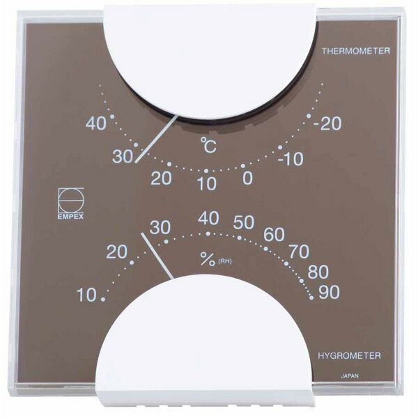 エンペックス エルム・カラー温・湿度計（グレー） LV-4957 EMPEX リビシリーズ [LV4957]
