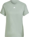 NEN26-JC9531-J/S アディダス レディース AEROREADY トレイン エッセンシャルズ ミニマル ロゴ クルーネック 半袖Tシャツ(シルバーグリーン/ホワイト・サイズ:J/S) adidas(4)