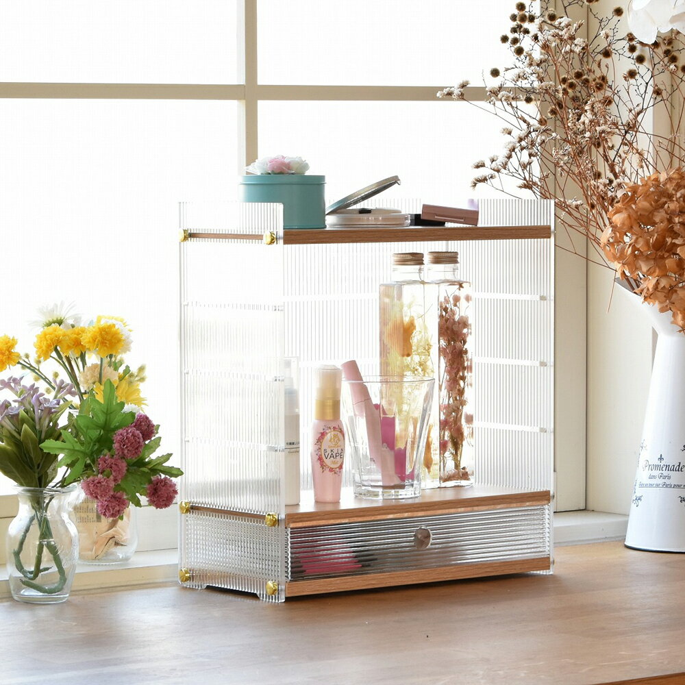 Wall Furniture - B.Bファニシング アクリル 引出し収納棚 1段(ナチュラル) ONLS0345PLNAT [ONLS0345PLNAT]