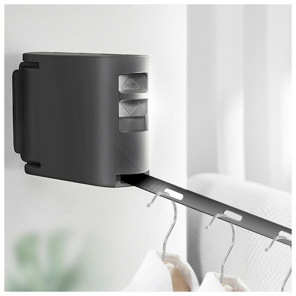 【返品種別A】□「返品種別」について詳しくはこちら□※こちらの販売ページは室内物干し、ブラックとなります◆ネジで設置本体は六角レンチで接地面を外して付属のネジを使って壁に取り付ける仕様！　◆場所を選ばず設置できる本体は180度可動式なので壁...