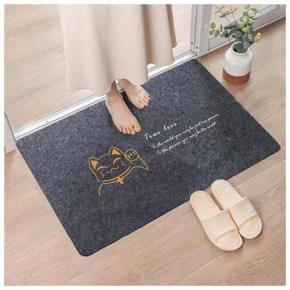 BACKYARD FAMILY(バックヤードファミリー) 玄関マット おしゃれ（マネキネコ×グレー） MMDM119C-1A-2L [MMDM119C1A2L]