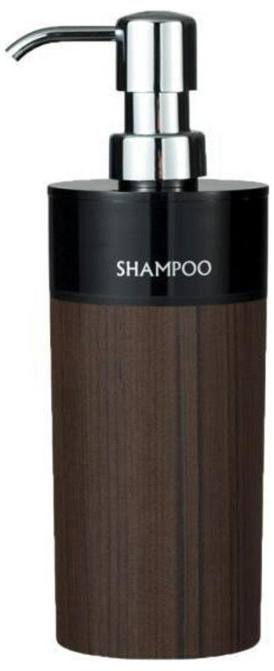WOODY(ウッディ) ディスペンサー 丸リムーブ型 シャンプー（ブラック×ウォールナット） WOODYSHAMPOOR-1A-2A [WOODYSHAMPOOR1A2A]