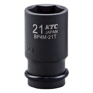 KTC(京都機械工具) 12.7sq.インパクトレンチ用ソケット(セミディープ薄肉)ピン・リング付 21mm BP4M-21..