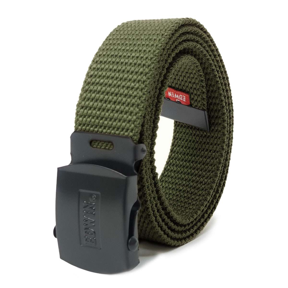 EDWIN 0101297 32mm BLACKバックル GIベルト（カーキ） 22269269-KHK エドウィン