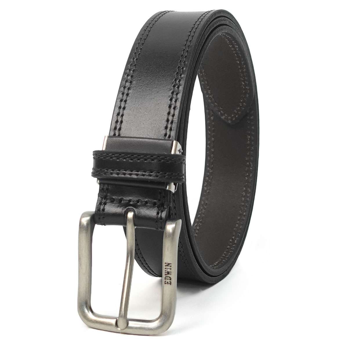 EDWIN 0111128 35mm Wステッチベルト（ブラック） 22269286-BLK エドウィン