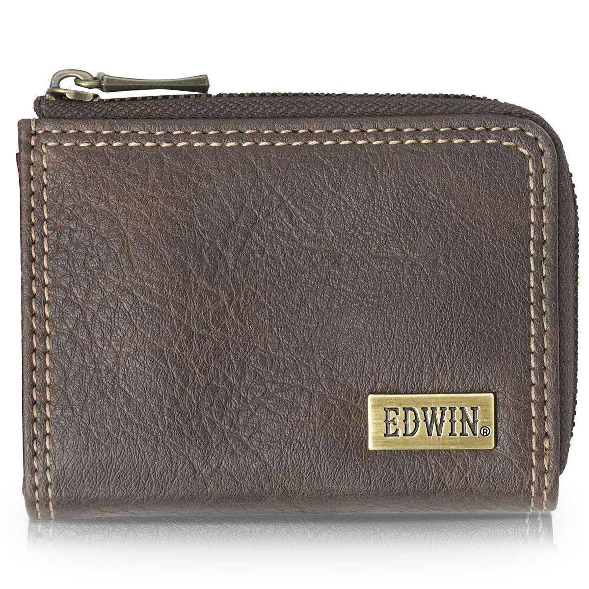 其它 - EDWIN メタルプレート シボ合皮 小銭入（ダークブラウン） 22269295-DBRN エドウィン