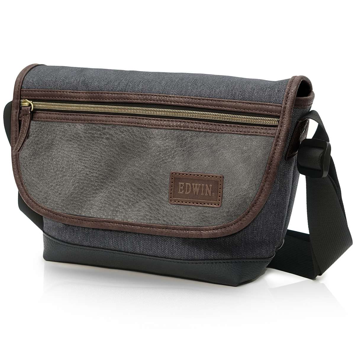 EDWIN 0411518 コンビ合皮 ミニメッセンジャー（ブラック2） 22269303-BLK2 エドウィン