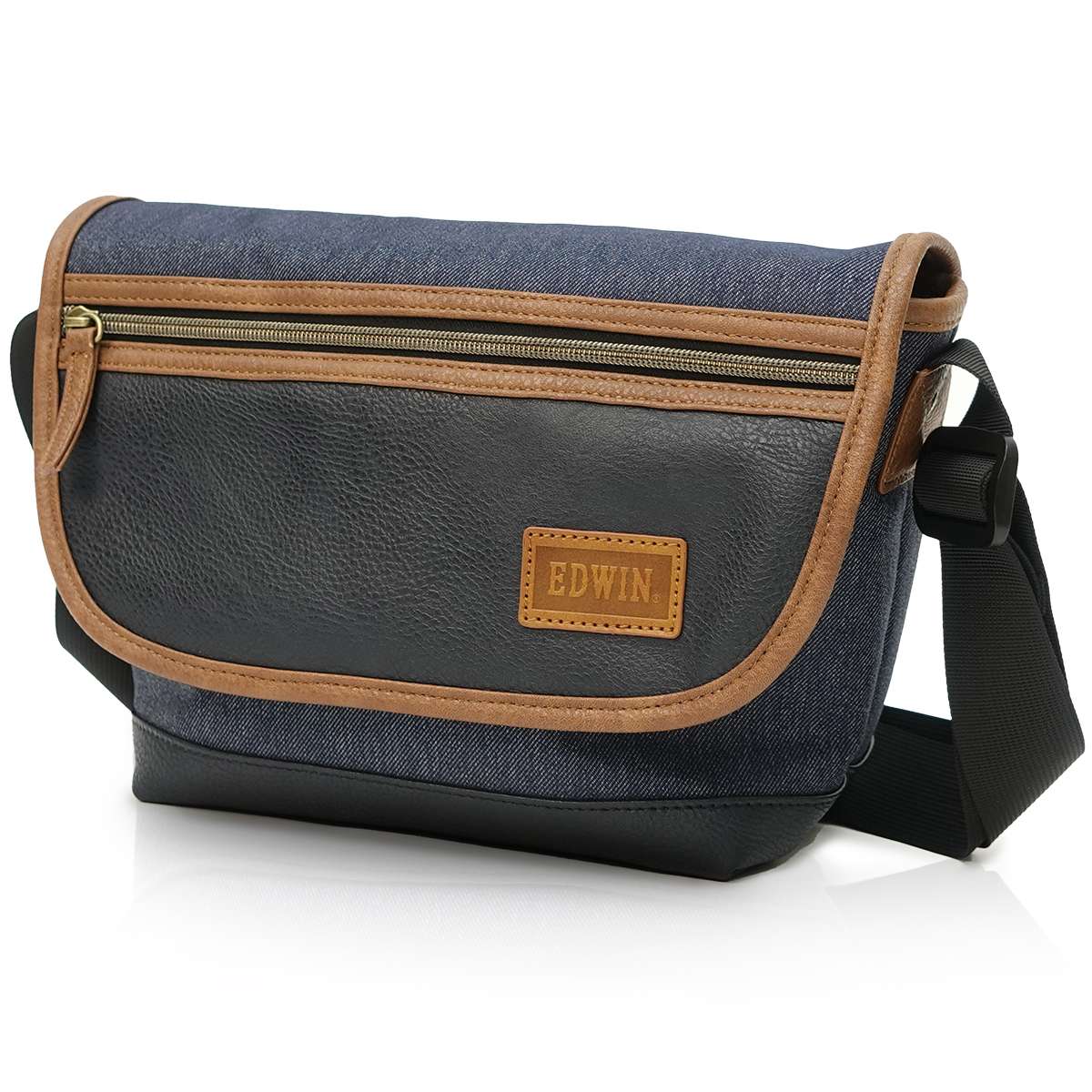 EDWIN 0411518 コンビ合皮 ミニメッセンジャー（ネイビー） 22269303-NVY エドウィン