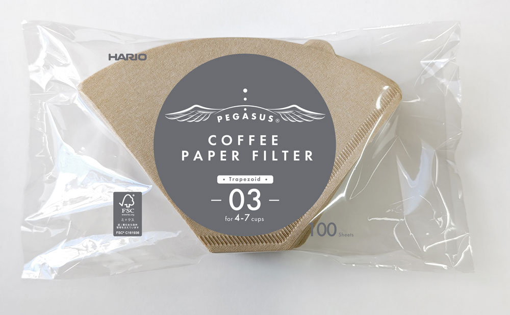 ハリオ コーヒーペーパーフィルター（03・M・100枚・ブラウン） PEF-03-100M ハリオ ペガサス コーヒーペーパーフィルター HARIO [PEF03100M]