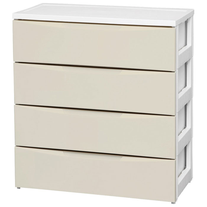 アイリスオーヤマ ワイドチェスト 4段(ホワイト/アイボリー） COD-724WI IRIS カラーコーディネートチェスト [COD724WI]