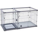 犬用品 トイレのしつけが出来る ドッグルームサークルPlus グレー ワイド ペティオ W27672サ-クルPLUSグレ-W