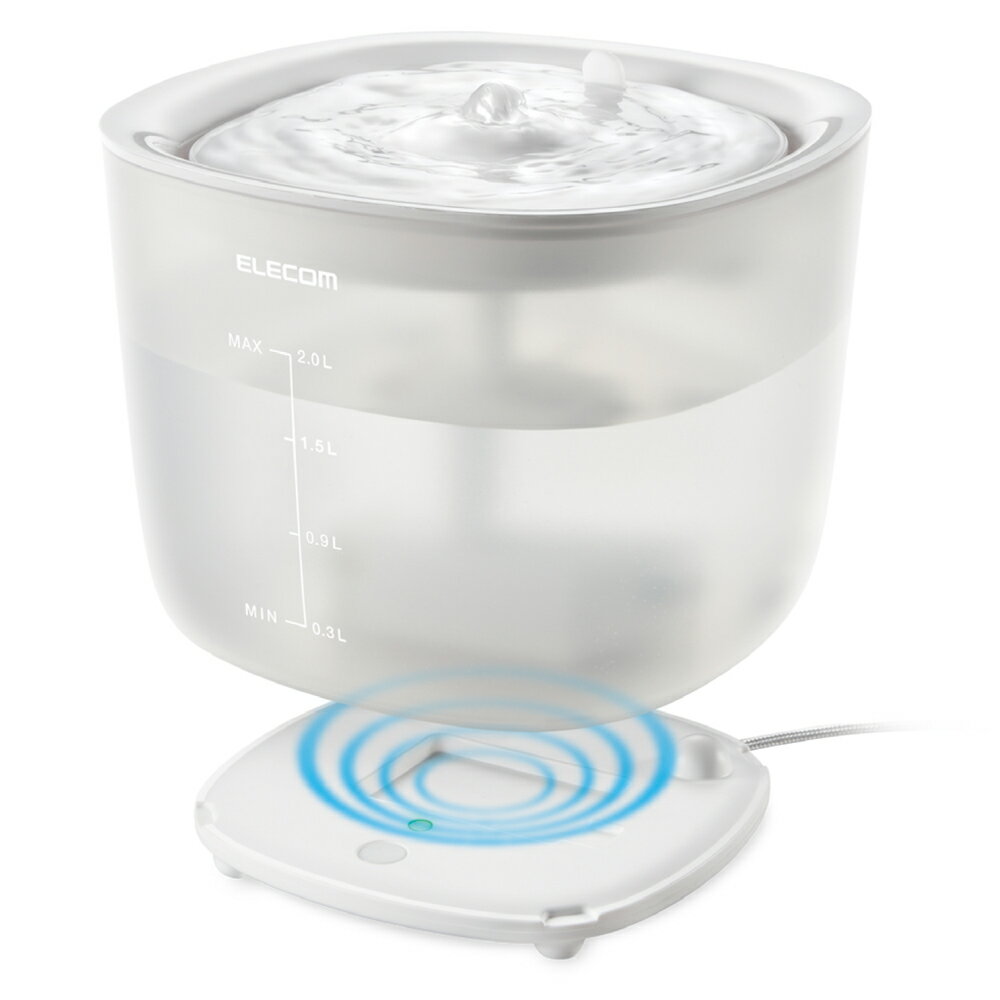 エレコム ペット用自動給水器 犬・猫用【ワイヤレスポンプ式】(ホワイト) PET-WD02WH ELECOM mofult ワ..
