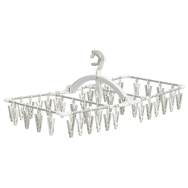 【返品種別A】□「返品種別」について詳しくはこちら□2025年04月 発売※画像はイメージです。◆お洗濯のラクがいっぱいの洗濯ハンガーです。◆ピンチが360度自由に回転ピンチが360度自由に回転するので、洗濯物を干す時の向きを選ばず干しやすくなっています。ピンチの持ち手が長い(※メーカー比)ので、軽い力(※メーカー従来品比約40％軽減)でつまめてしっかりはさめます。ピンチリングが移動できるので、ピンチを好きな位置に移動して使用することもできます。洗濯物にピンチあとが残りにくい細かな凸面構造のピンチを使用しています。ピンチが傷んだらお手持ちのピンチと簡単に交換できます。◆フック部は、掛けるだけで竿をつかむイージー構造です。グリップ部を持って、高い竿に掛けることもできます。アーチ部を持つと、ベランダなどの低竿に掛ける時に便利です。フック部が90度ごとにカチッと止まるので、干す時のハンガーの不意な回転を抑えます。フック部にカモイ掛けが付いていますので、カモイにも掛けられます。◆ハンガーの回転を抑える竿に対してタテ長に干すと物干し竿の幅をとらずに省スペース。竿に対してヨコ長に干すと狭いベランダでも壁や網戸で洗濯物を汚しにくくなります。◆フレームの対向する場所に同じ色のピンチを交互配置していますので、洗濯物が干しやすくなっています。◆アルミフレームを使用していますので軽くて丈夫、さびにくく清潔に使えます。◆グリップ部の丸穴に別の小型ハンガーを掛けてスペースの有効活用ができます。また、折りたたんで逆さに吊るすと保管にも便利です。◆吊りワイヤーが無く、サッと広げられて使いやすい上折れ式です。■　仕　様　■本体寸法(約)：幅415×奥行45×高さ450mm材質：[本体・ピンチ]ポリプロピレン [フレーム]アルミニウム合金 [バネ]鋼線[20330トウワ]東和産業生活家電＞生活雑貨＞洗濯用品（物干し・ハンガーなど）＞ハンガーラック・ワードローブ