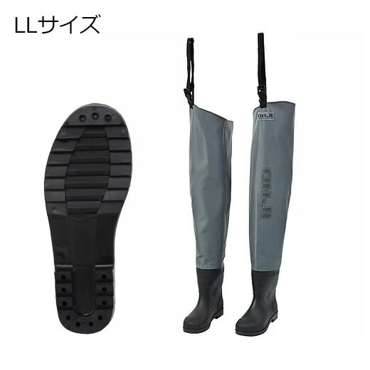 【返品種別A】□「返品種別」について詳しくはこちら□◆膝部までの水深に対応するヒップウェダーは、肩ベルトがないため、着脱が簡単で持ち運びも楽々。◆長靴感覚で手軽に使用できるため、小規模な河川や渓流域での釣りやアウトドア、作業等に最適です。 ◆堤防や船上など滑りやすい場所での使用に最適。◆優れたグリップ力を備え、足場の悪い場所や滑りやすい地面でも安全に使用できます。 ◆また、メンテナンスが簡単で、お手入れも楽に行えます。 ◆釣りだけでなく、漁業、畑仕事、作業現場など、さまざまなシーンで幅広く活躍します。 ◆軽量で通気性に優れた70Dデニール生地 。耐久性のあるPVCブーツ。 ◆かかと部分には突起形状のカットオフが備えてあり、容易に着脱が可能。■　仕　様　■サイズ：LL(26.5〜27.0cm)重量(約)：1.6kg※Lサイズ材質：ナイロン70D、PVC[OH001RLLグレ]エクセルアウトドア＞フィッシング＞ウェーダー