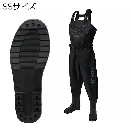 【返品種別A】□「返品種別」について詳しくはこちら□◆胸まで覆う万能型のチェストハイウェーダー。◆胸元まで丈があるため、深い水深から浅瀬まで、海や川など、あらゆる釣り場でオールマイティーに使用できる定番のウェーダーです。◆シーバス釣りで深場に立ち込む際や、湖でのトラウト釣りにも最適です。 堤防や船上など滑りやすい場所での使用に最適。◆優れたグリップ力を備え、足場の悪い場所や滑りやすい地面でも安全に使用できます。◆また、メンテナンスが簡単で、お手入れも楽に行えます。◆釣りだけでなく、漁業、畑仕事、作業現場など、さまざまなシーンで幅広く活躍します。◆通気性が良く着脱も容易なインナーメッシュ仕様 。耐久性のあるPVCブーツ。◆かかと部分には突起形状のキックオフが備えてあり、容易に着脱が可能■　仕　様　■サイズ：SS(23.0-23.5cm)重量(約)：2.5kg※Lサイズ材質：ナイロン70D、PVC[OH004RSSブラツク]エクセルアウトドア＞フィッシング＞ウェーダー