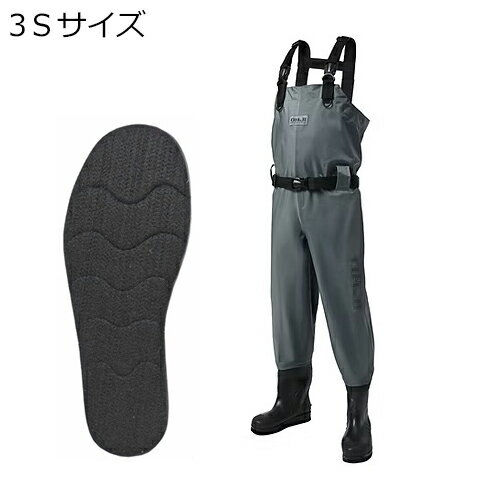 OH-003F/3S/グレ- エクセル チェストハイウェダー 70D フェルト 3Sサイズ/22.0〜22.5cm（グレー） OHJI