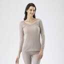 ミズノ レディース ブレスサーモアンダーウエア 中厚ソフト ラウンドネック9分袖シャツ(グレージュ・サイズ:M) C2JAA82147M mizuno