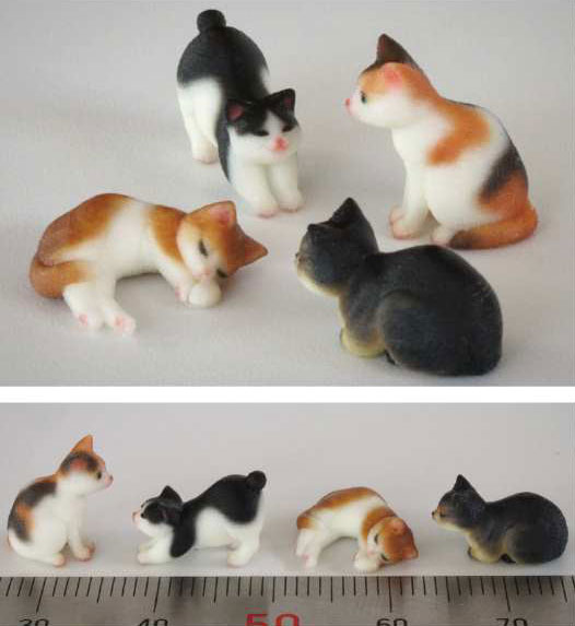 ［鉄道模型］梅桜堂 FI-024-35C 猫セットA(4種×各1匹入り)【1/35スケール】