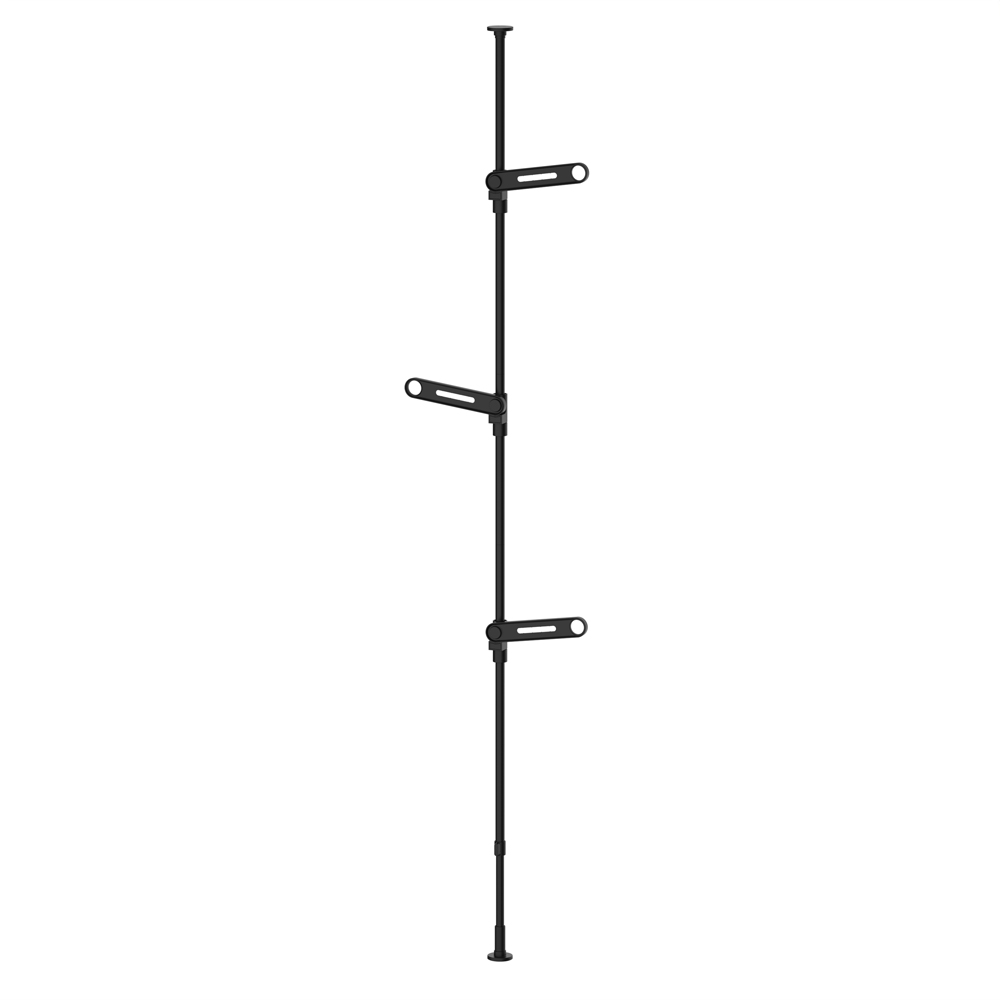 平安伸銅 室内つっぱり物干し 3段 高さ190～300cm（マットブラック） TMH-73BK [TMH73BK]