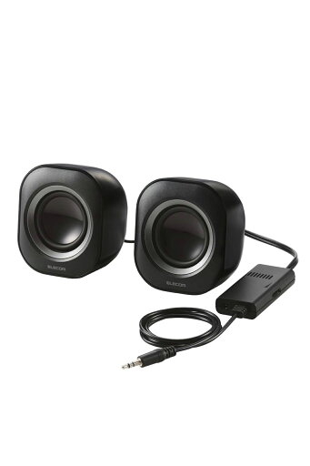 エレコム φ3.5mmミニプラグ接続対応ACアダプター給電パソコン用2.0chスピーカー(ブラック) ELECOM MS-P08A2BK エレコム φ3.5mmミニプラグ接続対応ACアダプター給電パソコン用2.0chスピーカー(ブラック) ELECOM MS-P08A2BK