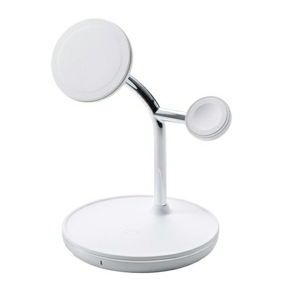 エレコム 3in1ワイヤレス充電スタンドwith MagSafe(15W+5W＋AppleWatch)（ホワイト） W-MS07WH