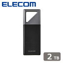 エレコム|ELECOM SSD 外付け 2TB USB3.2 Gen2x2 読込最大1700MB/秒 ポータブルSSD USB Type-C 接続 高速 耐衝撃 IP55 防塵/防滴 外付けSSD ストラップホール付(ブラック) 【 PS5 PS4 mac Windows iPad iPhone Android 等対応 】 ESD-EHB2000GBK