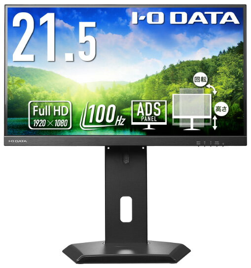 アイ・オー・データ機器｜I-O DATA 液晶ディスプレイ(21.5型/ADS/FullHD 1920×1080/100Hz/4ms/HDMI/DP/VESA/5年保証・無輝点保証)(ブラック) アイオーデータ LCD-D2S-FXシリーズ フリースタイルスタンド LCD-D222SD-FX