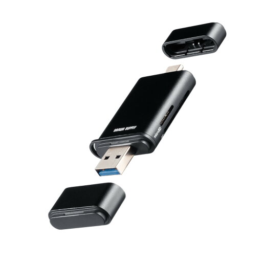 サンワサプライ UHS- 対応 USB Type-C & USB-A カードリーダー ADR-5TCMSD3BK サンワサプライ UHS- 対応 USB Type-C & USB-A カードリーダー ADR-5TCMSD3BK