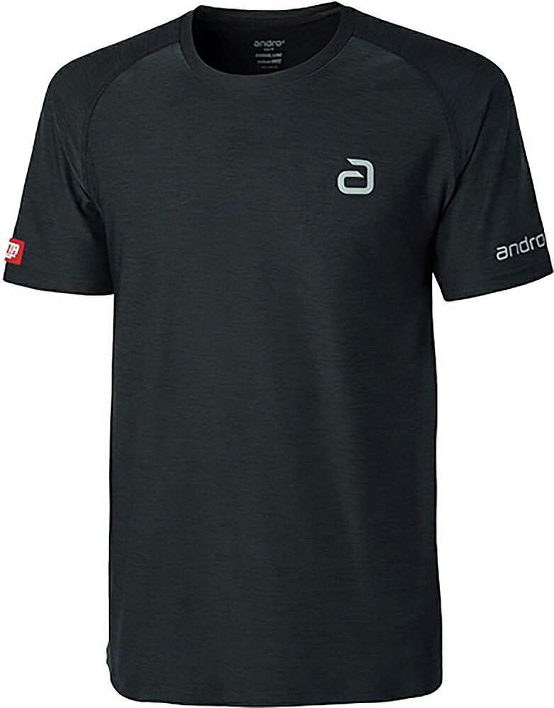 andro（アンドロ） アンドロ メランジTシャツ アルファ（ブラック・サイズ：2XL） AND-300021199-2XL 卓球