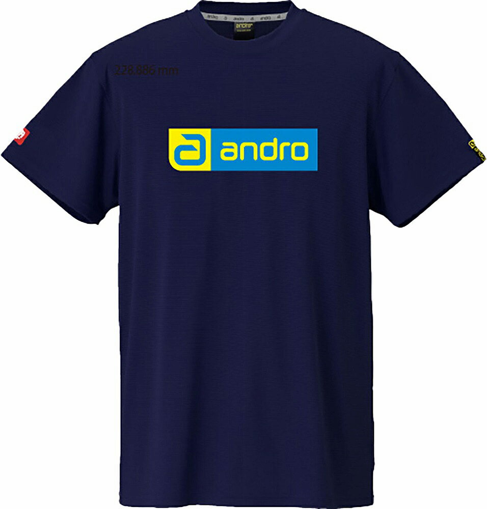 Shirts - andro（アンドロ） アンドロ ナパTシャツ デオ CB（ネイビー×シアン・サイズ：2XS） AND-300023061-2XS 卓球