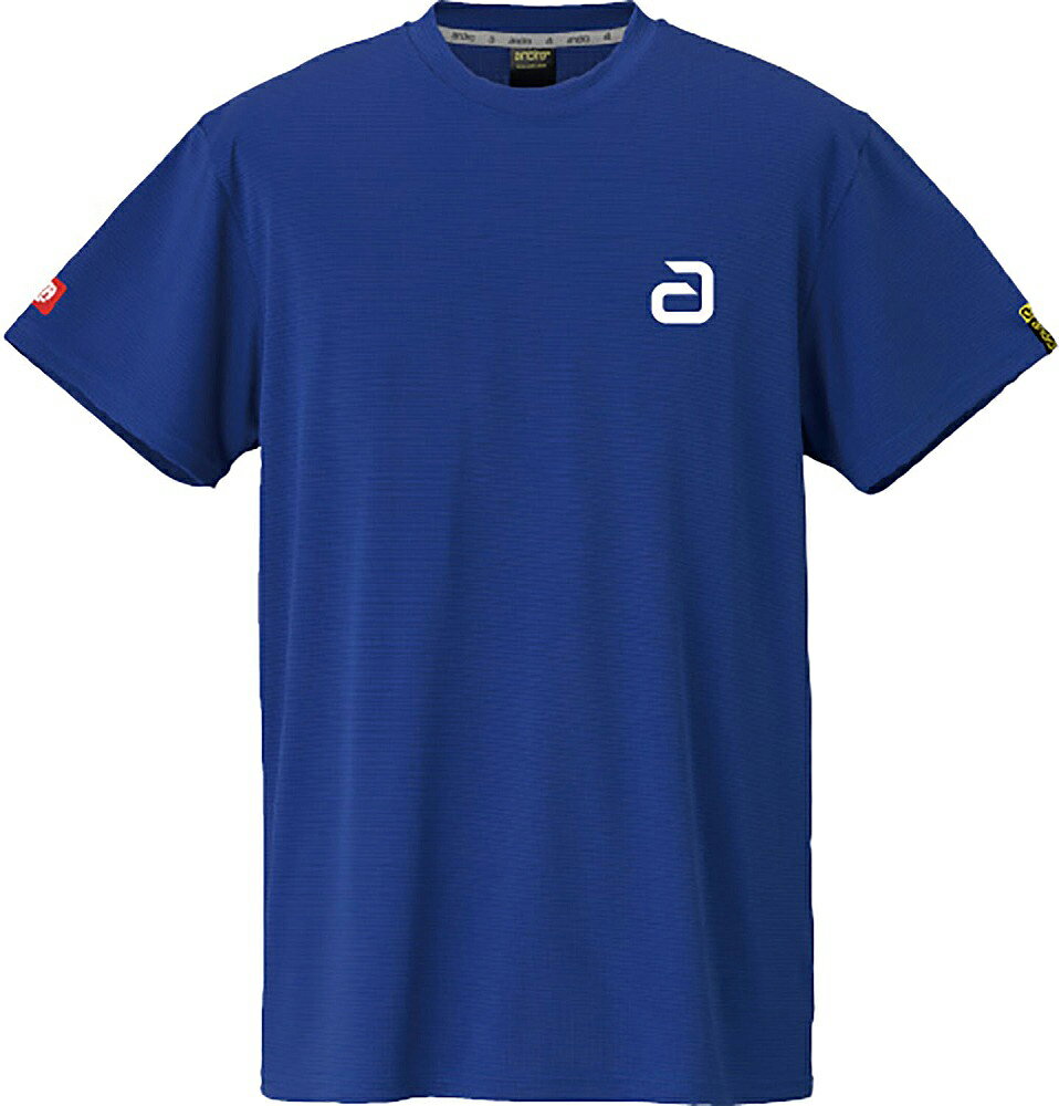 andro（アンドロ） アンドロ ナパTシャツ デオ アルファ（ディープブルー×ホワイト・サイズ：XL） AND-300023067-XL 卓球