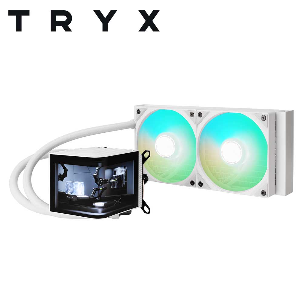 TRYXåȥ饤å PANORAMA 240mm AIO Liquid Cooler ARGB LAMOLEDǥץ졼 ʰ׿CPU顼ʥۥ磻ȡ L-P240A-AS2M-G0W