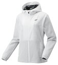ヨネックス レディース 裏地付ウォームアップパーカー(ホワイト・サイズ:L) YO-57091-011-L YONEX
