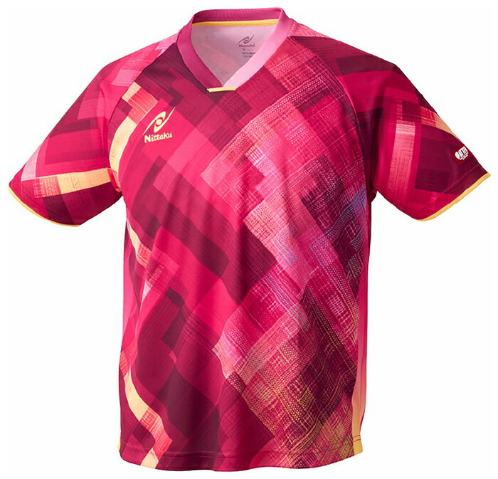 ニッタク 男女兼用 エクラインシャツ（ロゼ・サイズ：O） NT-NW2219-29-O Nittaku 卓球