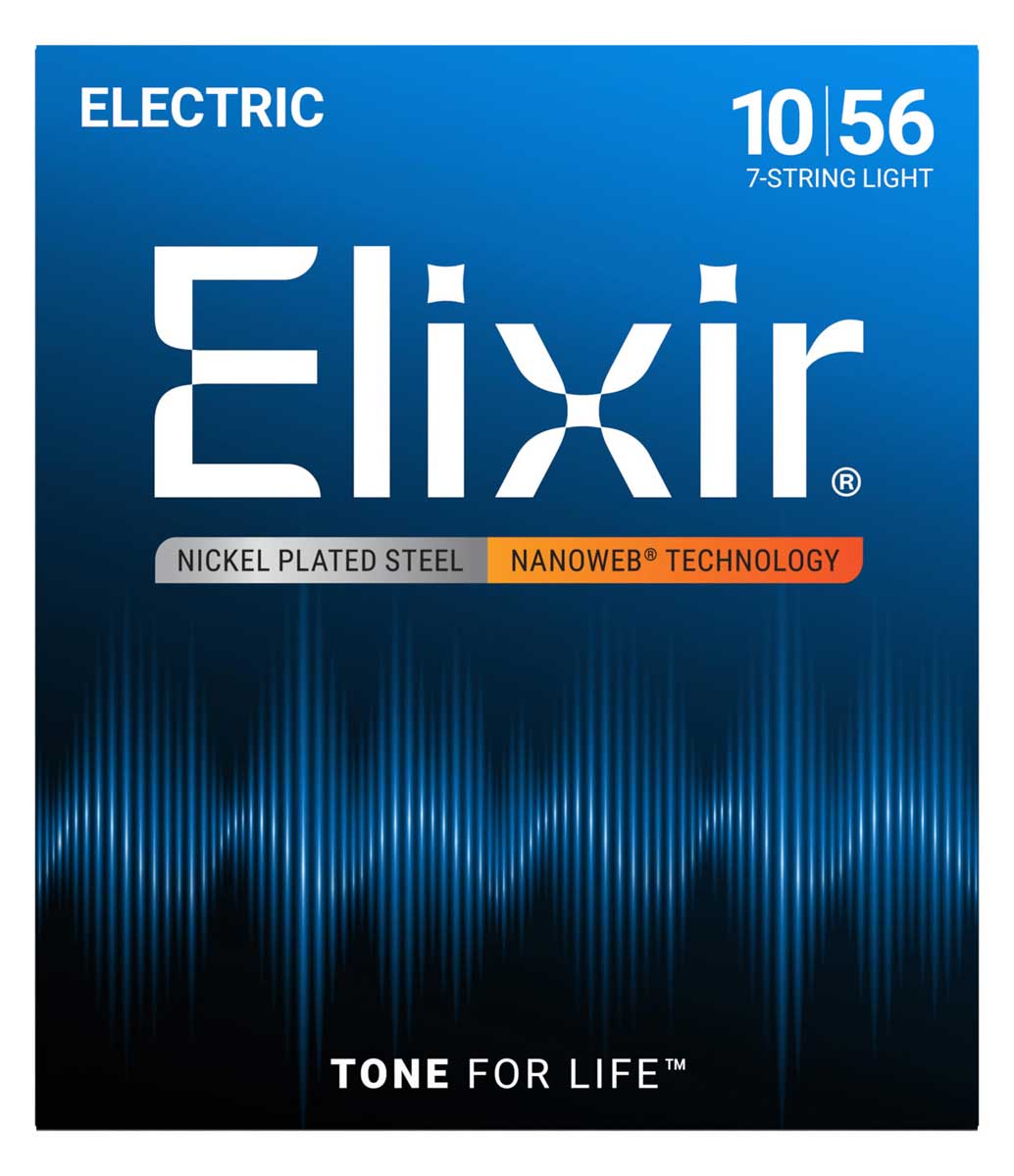 エリクサー エレキギター弦（7-string/Light/.010-.056） 12057(ELIXIR) Elixir Anti-Rust NANOWEB Light