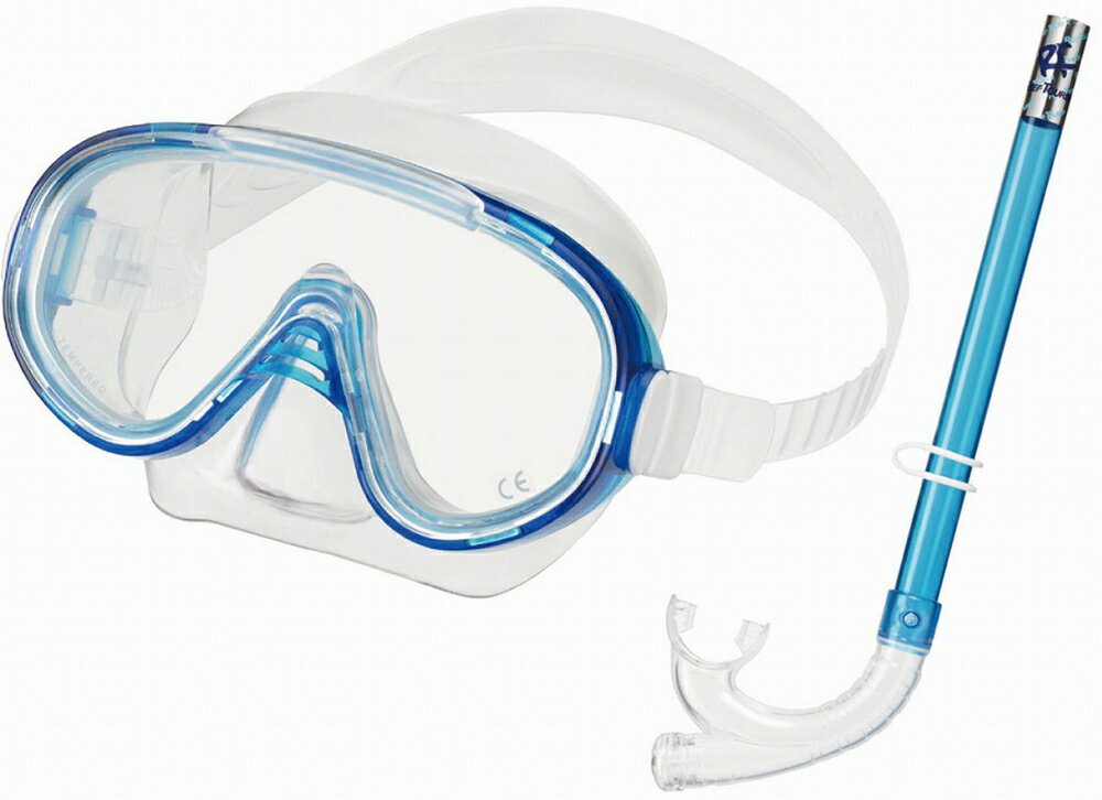 Reef Tourer（リーフツアラー） マスク＆弁付きシュノーケル 大人用 2点セット（クリアブルー） TBT-RC9105-CB