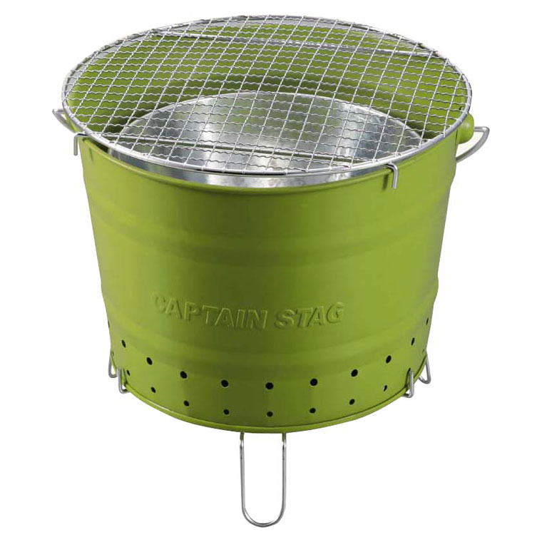 UG-23 キャプテンスタッグ バケット グリル（グリーン） CAPTAIN STAG
