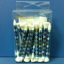 TRG-409 ア-ガイル アオ シンクロゴルフ ファッショナブルウッドティーロング(20本入 アーガイル)青 THINKRO GOLF Fashionable...