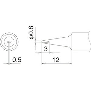 T22-D08 白光 こて先　0.8D型 マルチリ